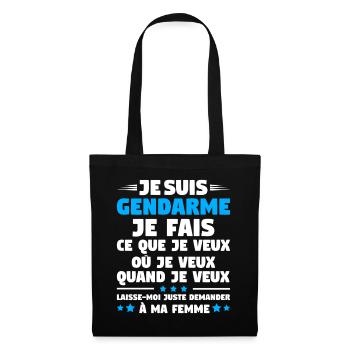 Humor Gendarme Couple Husband Gendarmerie - Tote Bag - black - Front