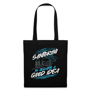 Santorin est toujours une bonne idée - Sac en tissu - noir - Devant