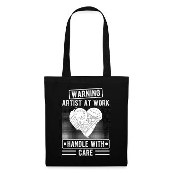 Funny Artist Painter Warning Artist At Work Gift - Tote Bag - black - Front