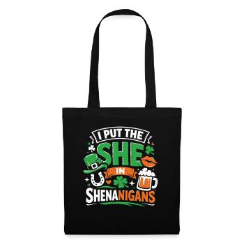 I put the She in Shenanigans | St. Patrick's Day - Stoffbeutel - Schwarz - Vorne