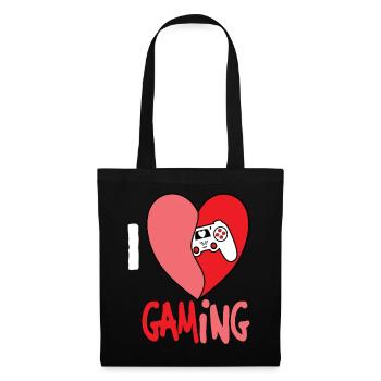 I LOVE GAMING - Stoffbeutel - Schwarz - Vorne