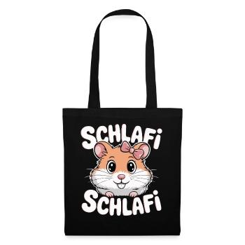 Schlafi Schlafi Hamster Design - Stoffbeutel - Schwarz - Vorne