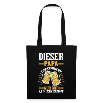 Bière, fête des pères, papa, papa - Sac en tissu - noir - Devant