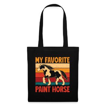 Hobby Horse Rider PAint Horse English Riding Horse - Stoffbeutel - Schwarz - Vorne