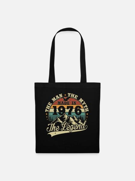 1976 Vintage Jahrgang Geburtstag Geschenk - Stoffbeutel - Schwarz