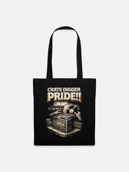 Vinyl Sammler Schallplatten Crate Digger Pride - Stoffbeutel - Schwarz