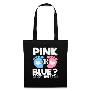 Révélation rose ou bleu : papa t’aime - Sac en tissu - noir - Devant