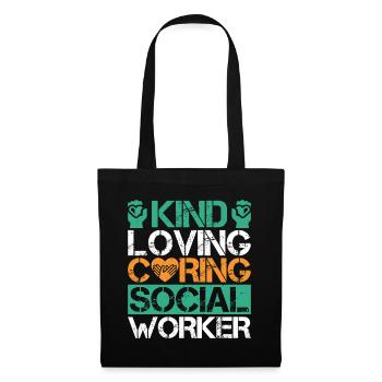 Social Worker Quota Kind Loving Caring Social Work - Tote Bag - black - Front