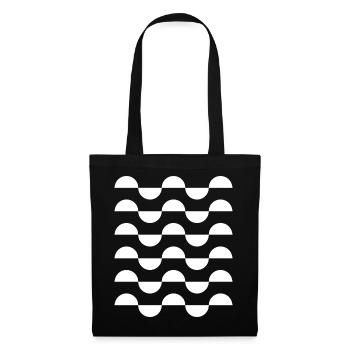 Monochrome Wave Arc Repeat - Tote Bag - black - Front