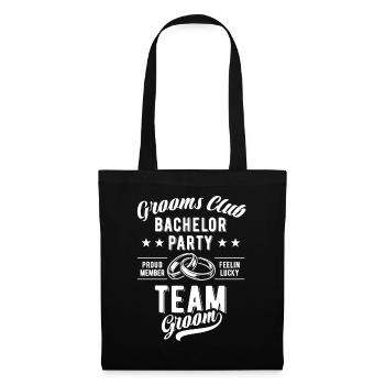 Marié d’équipe | Club des Mariés - Enterrement de vie de garçon JGA - Sac en tissu - noir - Devant