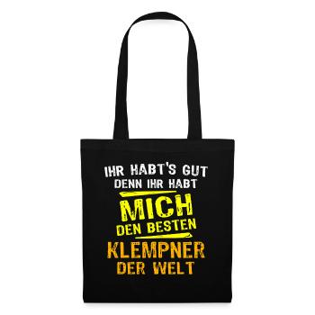 Cadeau plombier - Sac en tissu - noir - Devant