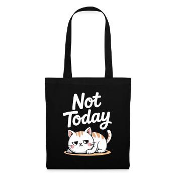 Katzen Spruch Not Today Büro Cat Homeoffice Katze - Stoffbeutel - Schwarz - Vorne