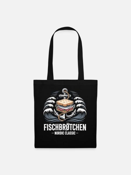 Fischbrötchen Nordic Classic Shirt - Stoffbeutel - Schwarz