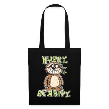 Hurry Be Happy Sloth - Tote Bag - black - Front