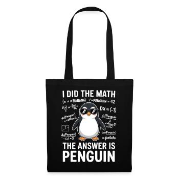 Math Sayings Penguin Funny Math Gift - Tote Bag - black - Front
