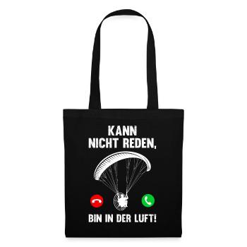 Motorschirm KANN NICHT REDEN BIN IN DER LUFT - Stoffbeutel - Schwarz - Vorne