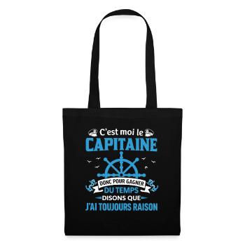 C’est Moi Le Capitaine Humour Voile Marin - Sac en tissu - noir - Devant
