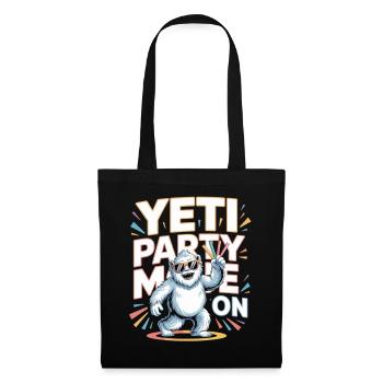 Yeti Party Mode – Funny Party Monster - Tote Bag - black - Front