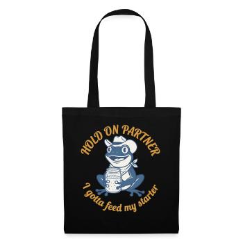 Attends mon partenaire, je dois donner mon levain de levain - Sac en tissu - noir - Devant