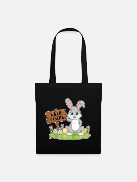 Griechisches Ostern Kalo Pascha Frohe Ostern - Stoffbeutel - Schwarz