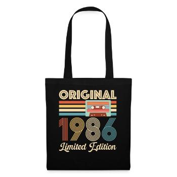 40e anniversaire 40 ans 1986 Cadeau d'anniversaire - Sac en tissu - noir - Devant