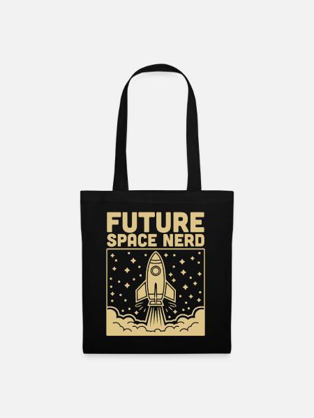 Future Space Nerd Weltraum Raketenstart - Stoffbeutel - Schwarz