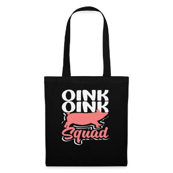 Oink Oink Squad Pig Silhouette Team Crew - Tote Bag - black - Front
