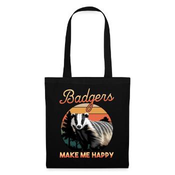 Funny Animal Badger - Tote Bag - black - Front