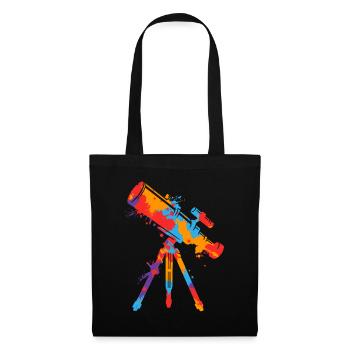 Astronome de télescope Enfants colorés Garçons Astronomie - Sac en tissu - noir - Devant