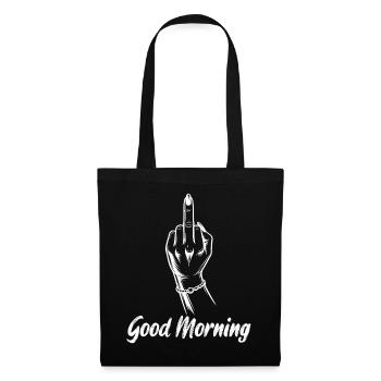 Tenue sarcasme du majeur du bon matin - Sac en tissu - noir - Devant