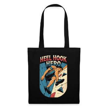 Escalade en salle, escalade en salle, Heel Hook Hero - Sac en tissu - noir - Devant