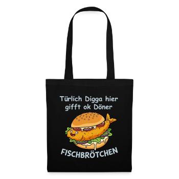 Freches Fischbrötchen Nordsee Humor - Stoffbeutel - Schwarz - Vorne