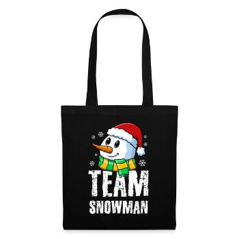 Cute Snowman with Santa Hat and Scarf Design - Stoffbeutel - Schwarz - Vorne