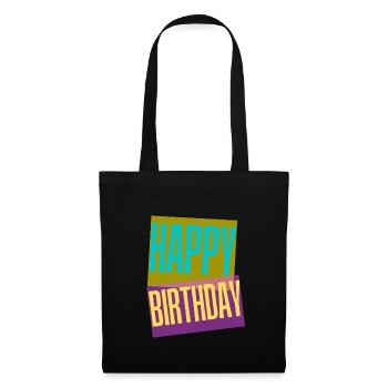 Bon anniversaire - Sac en tissu - noir - Devant