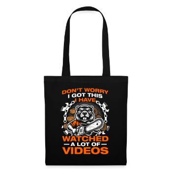 I got this wood making chainsaw lumberjack - Tote Bag - black - Front