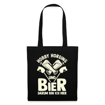 Bier Pferd Hobby Horsing - Stoffbeutel - Schwarz - Vorne