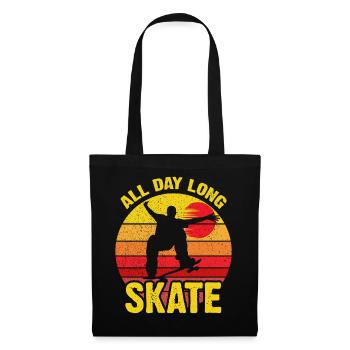 Coucher de soleil rétro de skate toute la journée - Sac en tissu - noir - Devant