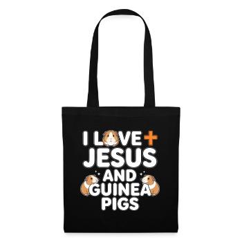 Ich liebe Jesus und Meerschweinchen - Stoffbeutel - Schwarz - Vorne
