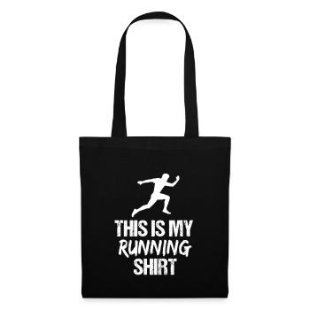 Das ist mein Laufshirt Male Sprinter Silhouette - Stoffbeutel - Schwarz - Vorne