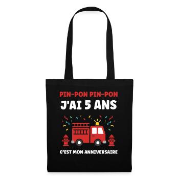 5 ans - Sac en tissu - noir - Devant