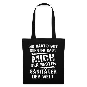Sanitäter - Stoffbeutel - Schwarz - Vorne