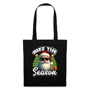 Rizz The Season Cool Santa Weihnachten Meme - Stoffbeutel - Schwarz - Vorne