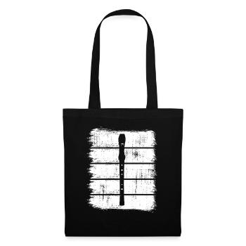 Flute Drawing - Tote Bag - black - Front