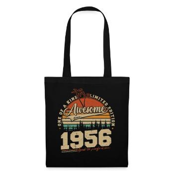 Cadeau d’anniversaire vintage vintage rétro de 1956 - Sac en tissu - noir - Devant