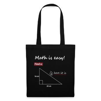 Find X Triangle Math Art - Tote Bag - black - Front