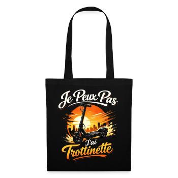 Je peux pas j'ai trottinette - Sac en tissu - noir - Devant
