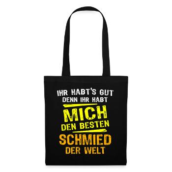 Schmied Geschenk - Stoffbeutel - Schwarz - Vorne