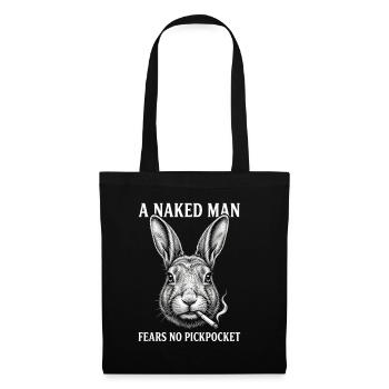 A Naked Man Fears No Pickpocket Funny Vintage - Tote Bag - black - Front