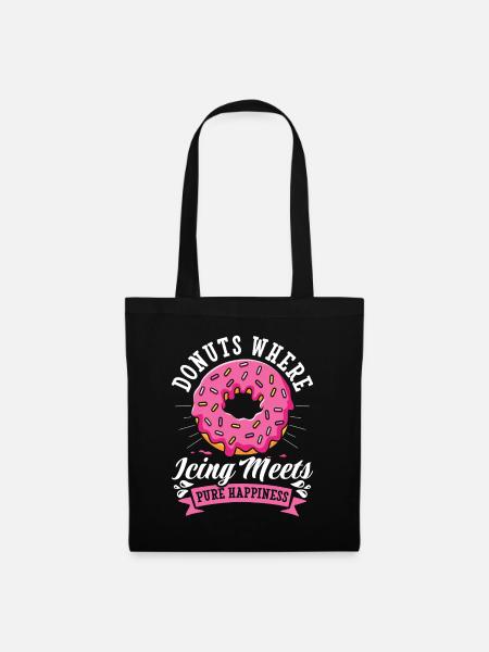 Donut Fastfood - Stoffbeutel - Schwarz