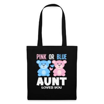 Pink Or Blue Aunt Loves You - Tote Bag - black - Front